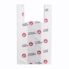 Package Polyethylene T -shirt 28 + 16 x 50 cm, 16 μm, white 