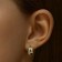 Hooping earrings Xuping curls, white color in gold, d = 1.4 cm