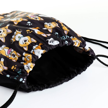 Bag for shoes on the lace, black color-2