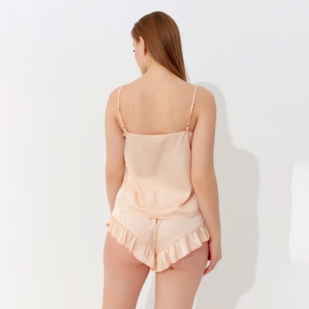 Female pajamas (T -shirt, shorts) minku: Light touch color beige, size 48-2