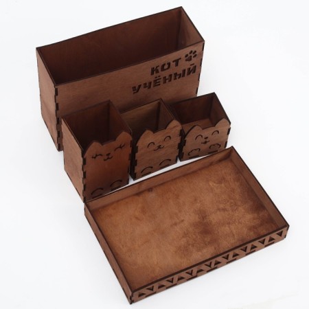 Organizer for stationery "cats" wood, 235 x 142 x 30 mm-4