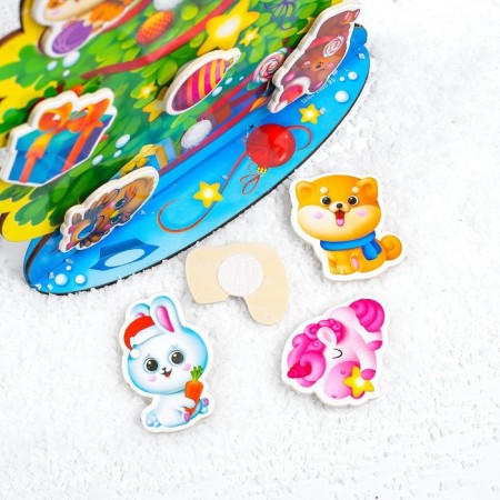 New Year's puzzle with Velcro "New Year! Dress the Christmas tree "-2