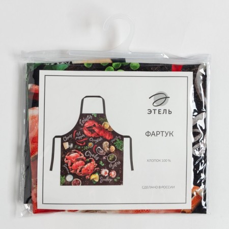 Apron "Ethel: Lobster" 70x60 cm, 100% cotton, sarzha 190 g/m²-8
