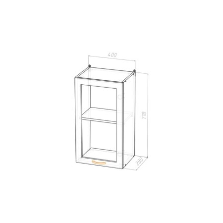 Cabinet hinged with 1 window, 40x30x72 cm, wenge, oak Gray-1