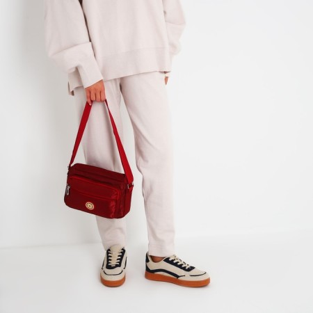 Bag Cross-Bodi with a zipper, red color-7