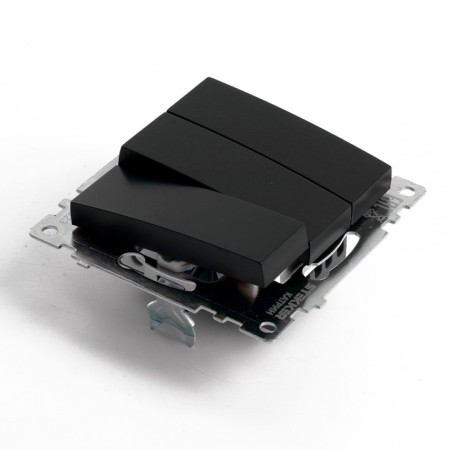 3-clavy switch (mechanism), 250V, 10A, Stekker Series Catherine, Black, GLS10-7108-05-6