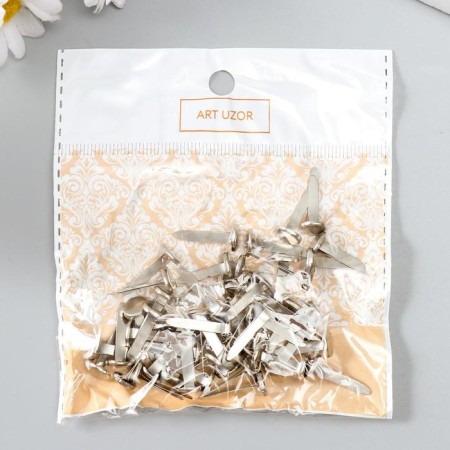 Brads for creativity metal "silver" set of 50 pcs 1.9 cm-3
