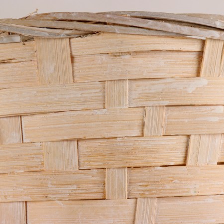 Basket woven, D16x10xh32cm, white, bamboo-3