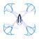 A quadrocopter radio -controlled Skydrone works on the battery, the color is blue