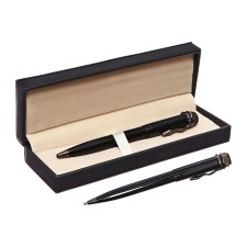 Gift Ballpoint Handle in the leatherette case rotary reptile Black