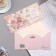 Money envelope "On the wonderful day of your wedding!" embossing, pink roses, 17x8 cm