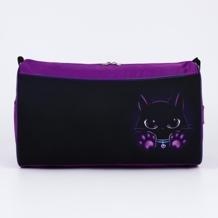 Children's Sports Bag "Kitik", 40x21x24cm, black color, purple-2