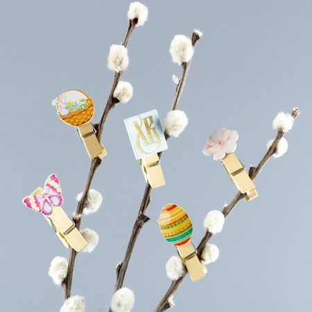 A set of clothespins for decorating the willow "with a bright Easter", 10 x 12 cm.-6