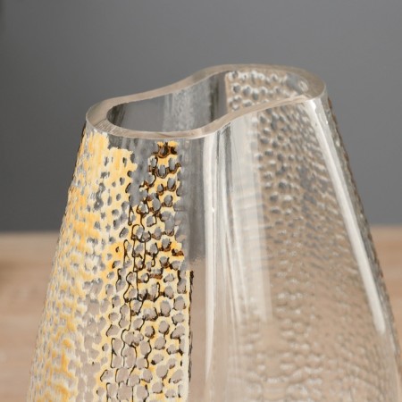 Vase Glass “Milagro” side pattern, D-4x10 cm, 20x15 cm, transparent-2