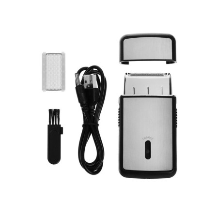 Electric blower Luazon LBR-13, 3 watts, grid, 1 head, dry shaving, from the battery, silver-1