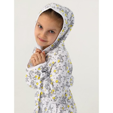 Children's robe with a hood, height 116 cm-11
