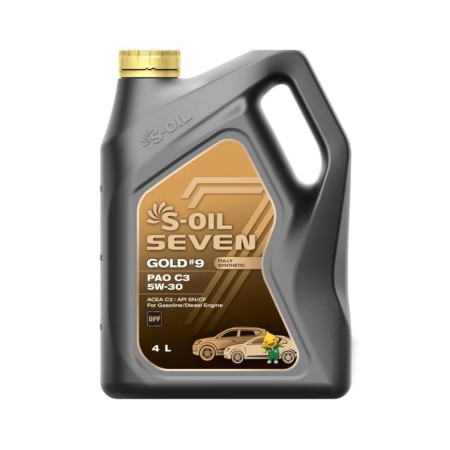 Car oil S-OIL 7 Gold #9 PAO C3 5W-30 synthetics, 4 liters
