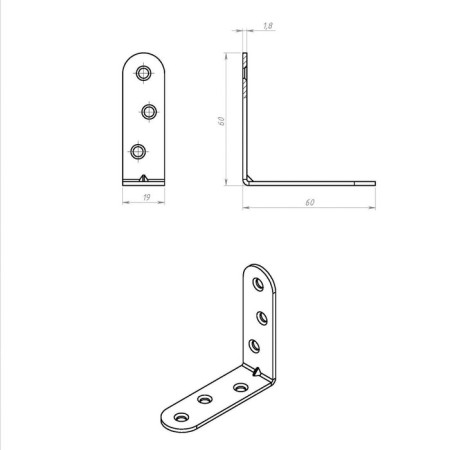MK bracket, 60 x 60 mm, zinc coating-4