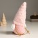 Interior doll "Dwarf in pink with ski skiing" 24 cm