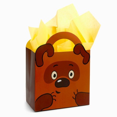 Gift package with packaging paper, 22x22x12 cm, Winnie-Pooh