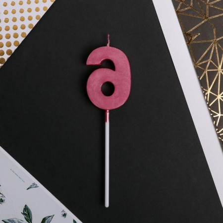 Candle for the cake, the number "6", pink.-3