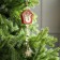 Christmas tree toy "House with a snowman", from batteries, a glow of warm white