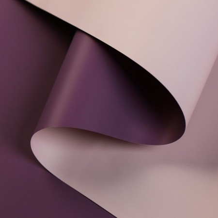 Matte film for flowers, bilateral, "marshmallow", pink, lilac, 57 cm x 5 m
