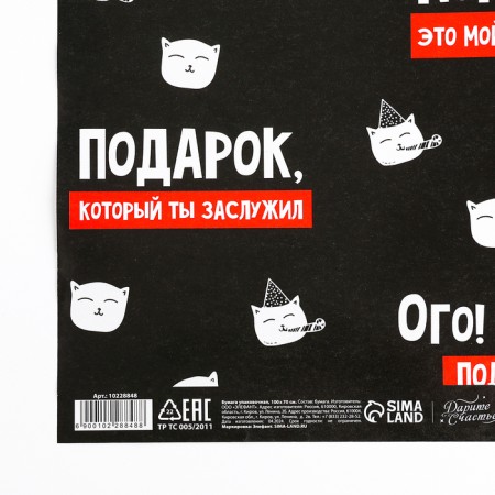 Paper packing glossy “Gift you deserve”, 1 sheet, 70 x 100 cm-3