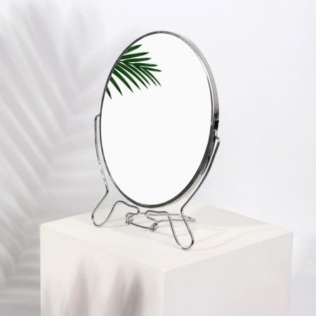Desktop mirror - suspended “oval”, bilateral, with an increase, mirror surface 13.5 × 19 cm, silver color-1