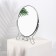 Desktop mirror - suspended “oval”, bilateral, with an increase, mirror surface 13.5 × 19 cm, silver color