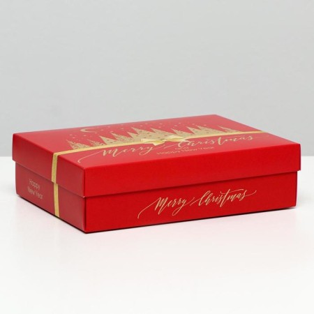 Gift box "Merry Christmas", red, 21 x 15 x 5.7 cm-1