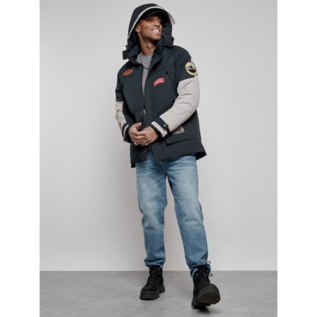 Male Winter jacket, size 48, dark blue color-20