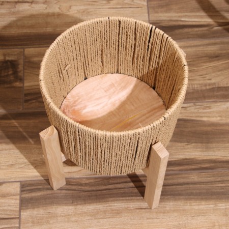 A set of wicker pots, 3 pcs, 29x29x22 cm, col. Dark beige-2