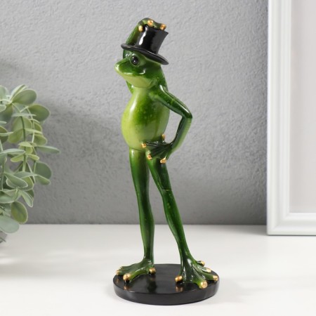 Souvenir Polystone "Frog in a cylinder hat" 20.5x8x8.5 cm-3