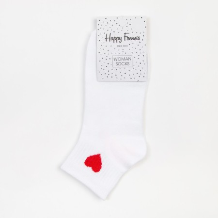 Women's socks, "heart" white color, rr 23-25-4