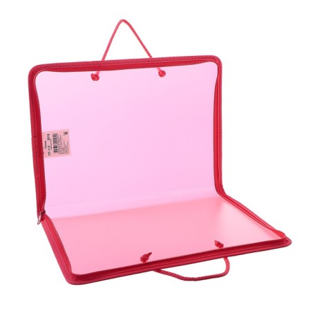 A folder with A4 handles, 230 x 185 x 25 mm, lightning around, plastic, PT-112, "office", tinted, red color-2