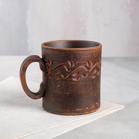 Mug "Tea", decor, red clay, 0.3 l, mix