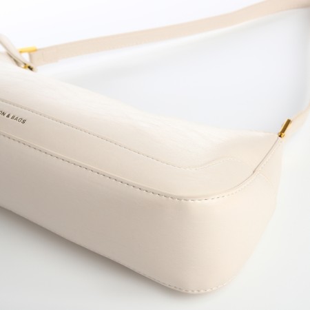 Bag Women's Baget with a zipper, white color-3