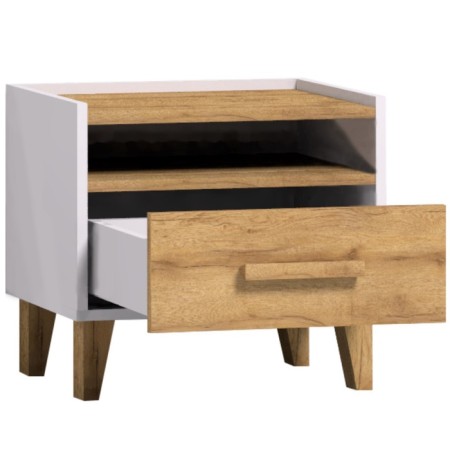 Cleat cabinet "Iris 41", 486 × 358 × 445 mm, white color / oak golden-5