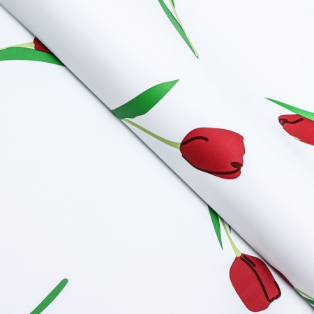Matte Flowers Film, Watercolor Tulips, 56x56cm, Burgundy-1
