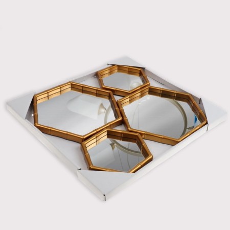 A set of mirrors "Bamboo", a mirror surface 22.7 × 20/15 × 13.2 cm, golden color-5