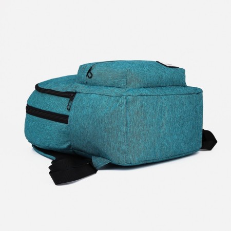School backpack from textile 2 department on lightning, Fulldorn, 5 pockets, turquoise color-4