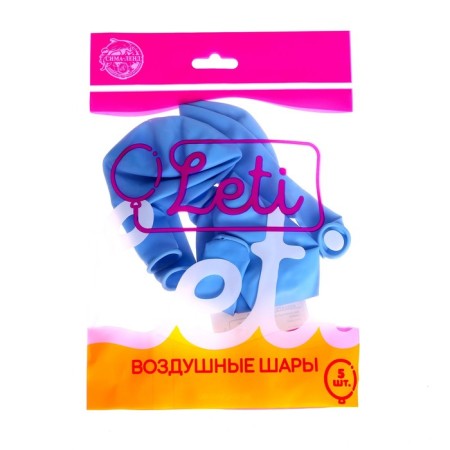 Latex ball 12 ", pastel, set of 5 pcs., Blue color-2