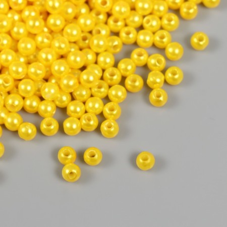 Set of beads "pearls" d 4 mm, 250 gr, yellow-1