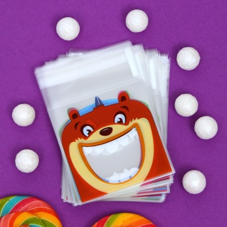 BOPP package with sticky tape, "festive assorted", 10*10+3cm-1