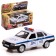 Metal machine LADA-21099 “Police Sputnik”, 12 cm, doors and trunk open, white color