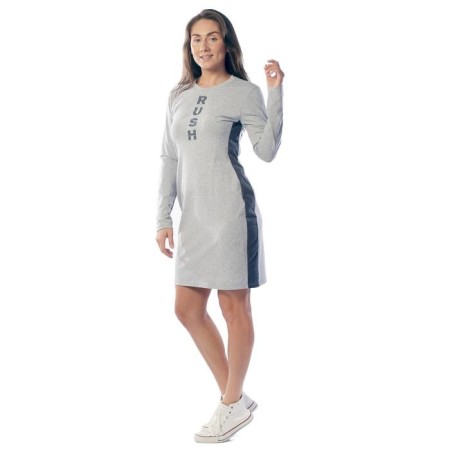 Dress with stripes, size 54, color gray-melange-2