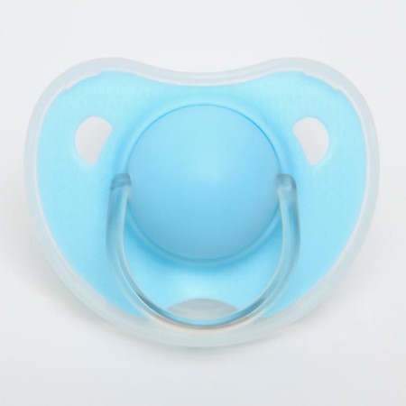 Orthodontic dummy nipple, silicone, from 6 months, with a cap, color mix for a boy-3