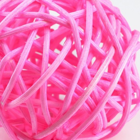 A set of 2 wicker balls from a vine without bells, 5 cm, purple/pink-1