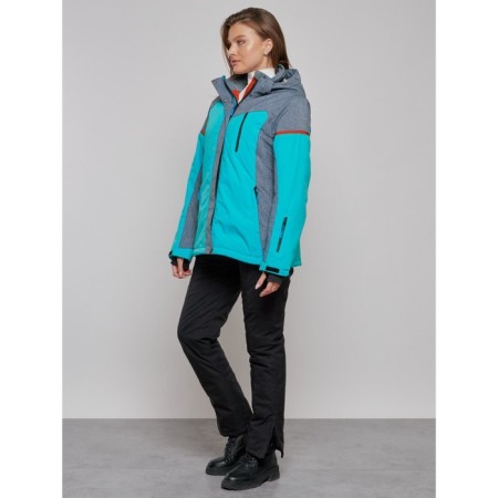 Ski jacket female, size 52, turquoise color-15